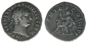 ROM Kaiserzeit Traianus 98-117 
Denar

IMP CAES NERVA TRAIAN AVG GERM / PM TR P COS III P P
3,27 Gramm, ss