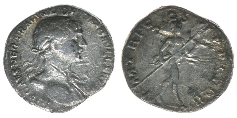 ROM Kaiserzeit
Traianus 98-117
Denar 
2,96 Gramm, ss