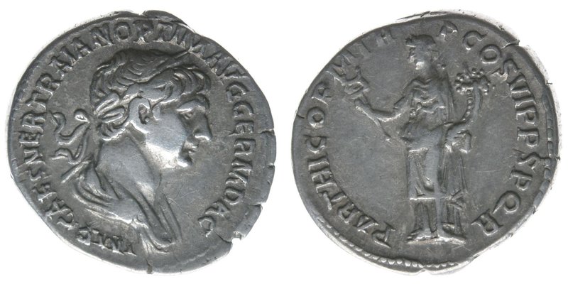 ROM Kaiserzeit
Traianus 98-117
Denar
IMP CAES NER TRAIAN OPTIMA AVG GERM DAC / P...