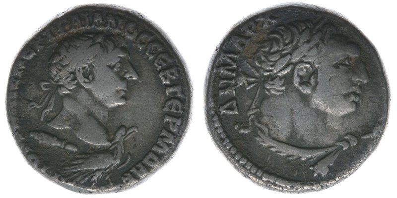 ROM Kaiserzeit Tyros Traianus 97-117 

Tetradrachme 
Belorbeerter Kopf über Keul...