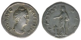 ROM Kaiserzeit 
Faustina Maior + 141 Gattin des Antoninus Pius
Denar
3,20 Gramm, ss