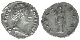 ROM Kaiserzeit Faustina Maior +141 Gattin des Antoninus Pius
Denar 

DIVA AVG FAVSTINA / AETERNITAS
Kampmann 36.15, 3,40 Gramm, ss/vz