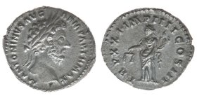 ROM Kaiserzeit
Marcus Aurelius 161-180

Denar
M ANTONINVS AVG ARM PARTH MAX / TR P XI IMP IIII COS III
Kampmann 37.150, 3.40 Gramm, ss/vz