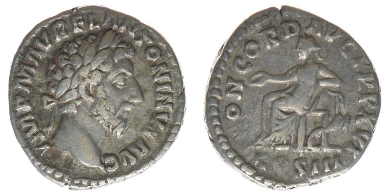 ROM Kaiserzeit Marcus Aurelius 161-180
Denar

IMP M AVREL ANTONINVS AVG / CONCOR...