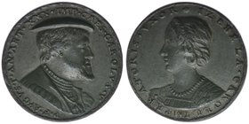 RDR Österreich Habsburg Kaiser Karl V., 
Medaille 1530/1531 mit Isabella von Portugal
Medailleur Mathes Gebel 
SEHR SELTEN, Domanig 45
Blei, 43.20...