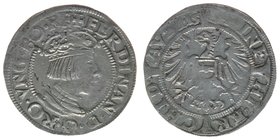 RDR Österreich Habsburg Kaiser Ferdinand I. 
3 Kreuzer (Groschen) 1534
2,51 Gramm, ss++
