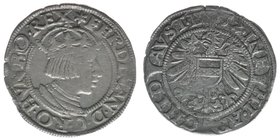 RDR Österreich/Habsburg
Kaiser Ferdinand I.
3 Kreuzer 1552
2,22 Gramm, ss