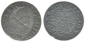 RDR, Österreich/Habsburg 
Kaiser Ferdinand II.
3 Kreuzer 1624
1,70 Gramm, ss