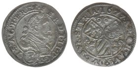 RDR Österreich Habsburg
Kaiser Ferdinand II.

3 Kreuzer (Groschen) 1627
1.65 Gramm, ss++