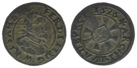 RDR Österreich Habsburg
Kaiser Ferdinand II.

1 Kreuzer 1626
Her.1491, 1,01 Gramm, ss+