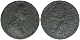 RDR Österreich/Habsburg
Kaiser Leopold I. 1657-1705
Bleimedaille 1700 von P.H.Müller auf die diplomatische Mission des Gesandten Leopold Matthias vo...