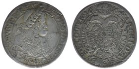 RDR Österreich/Habsburg
Kaiser Leopold I.
15 Kreuzer 1664 CA
5,52 Gramm, ss
