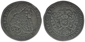 RDR Österreich/Habsburg
Kaiser Leopold I.
15 Kreuzer 1696
5,46 Gramm, ss