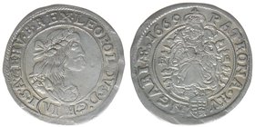 RDR Österreich Habsburg Kaiser Leopold I.

6 Kreuzer 1669 KB
3,27 Gramm, ss