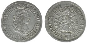 RDR Österreich Habsburg
Kaiser Leopold I.

6 Kreuzer 1671
3.03 Gramm, vz