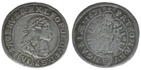 RDR Österreich/Habsburg
Kaiser Leopold I.
6 Kreuzer 1671 KB
3,06 Gramm, -ss