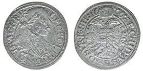 RDR Österreich/Habsburg
Kaiser Leopold I.
3 Kreuzer 1666 SHS Breslau
1,52 Gramm, ss