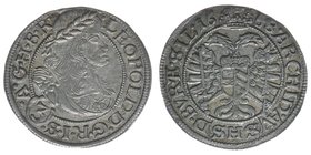 RDR Österreich/Habsburg
Kaiser Leopold I.
3 Kreuzer 1668 SHS Breslau
1,68 Gramm, ss/vz