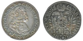 RDR Österreich Habsburg Kaiser Leopold I. 

3 Kreuzer 1668 Wien 
Her.1537 , 1,56 Gramm, ss+