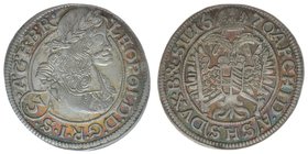 RDR Österreich Habsburg Kaiser Leopold I. 

3 Kreuzer 1670 SHS Breslau 
Her.1539, KM 1267, 1,85 Gramm, vz+