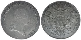 KAISERTUM ÖSTERREICH Kaiser Franz I.

Taler 1815 A
28.02 Gramm, ss+