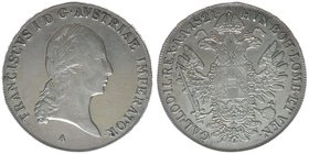KAISERTUM ÖSTERREICH Kaiser Franz I.

Taler 1821 A
27.93 Gramm, vz