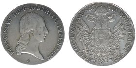KAISERTUM ÖSTERREICH Kaiser Franz I.
Taler 1823 A
27,92 Gramm, ss