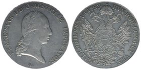 Kaisertum Österreich
Kaiser Franz I.
Taler 1823 A
28,06 Gramm, -vz, justiert