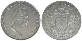 KAISERTUM ÖSTERREICH Kaiser Franz I.

Taler 1829 A
Frühwald 194, 28.08 Gramm, ss/vz