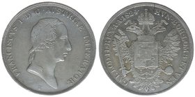 KAISERTUM ÖSTERREICH
Kaiser Franz I.

1 Scudo 1824 V Venedig
25.86 Gramm, ss
