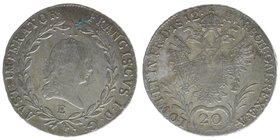 KAISERTUM ÖSTERREICH Kaiser Franz I.
20 Kreuzer 1812 E
6.67 Gramm, selten, ss+