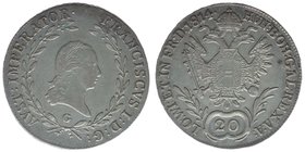 KAISERTUM ÖSTERREICH Kaiser Franz I.

20 Kreuzer 1814 G
6,56 Gramm, -vz