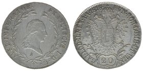 KAISERTUM ÖSTERREICH Kaiser Franz I.

20 Kreuzer 1818 A
6.66 Gramm, vz/stfr