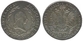 KAISERTUM ÖSTERREICH Kaiser Franz I.
20 Kreuzer 1823 A
6.70 Gramm, vz