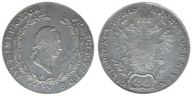 Kaisertum Österreich
Kaiser Franz I.

20 Kreuzer 1828 E
ANK 45, 6,65 Gramm, ss