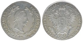 KAISERTUM ÖSTERREICH Kaiser Franz I.
20 Kreuzer 1830 C
6.66 Gramm, -stfr