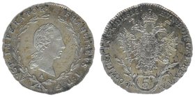 KAISERTUM ÖSTERREICH Kaiser Franz I.
5 Kreuzer 1815 A
2.22 Gramm, -stfr
