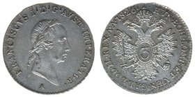 KAISERTUM ÖSTERREICH Kaiser Franz I.
3 Kreuzer 1826 A

stfr
Silber
1.62g