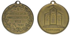 ÖSTERREICH Medaille 1883 Bundessängerfest Wels
Messing, 11,56 Gramm, vz mit Originalöse