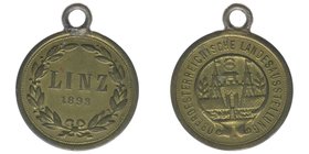 Kaisertum Österreich
Oberösterreich Linz
Medaille 1893 zur Landesausstellung 
Messing
2.45 Gramm, -vz