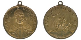 KAISERTUM ÖSTERREICH Kaiser Franz Joseph I.

Medaille mit Originalöse 1896
ARPAD A HONALPAPITO 896

Messing, 3,05 Gramm, 22mm, vz