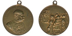 Kaisertum Österreich
Kaiser Franz Joseph I.

Medaille 1898 von Marschall
VIVAT IMPERATOR
Bronze
14.39 Gramm, vz++
