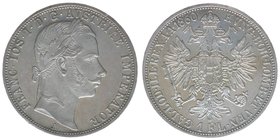 KAISERTUM ÖSTERREICH Kaiser Franz Joseph I.
1 Gulden 1860 A
12,39 Gramm, vz/stfr