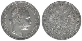 Kaisertum Österreich
Kaiser Franz Joseph I.
Gulden 1879
12,35 Gramm, vz