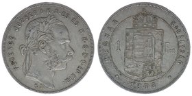 Kaisertum Österreich-Ungarn
Kaiser Franz Joseph I.
1 Forint 1878 KB
12,34 Gramm, ANK 93, ss