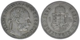 Kaisertum Österreich-Ungarn
Kaiser Franz Joseph I.
1 Forint 1883 KB
12,31 Gramm, ANK 94, ss
