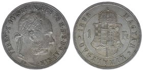 Kaisertum Österreich-Ungarn
Kaiser Franz Joseph I.
1 Forint 1883 KB
12,37 Gramm, ANK 94, ss+