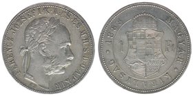 Kaisertum Österreich-Ungarn
Kaiser Franz Joseph I.
Forint 1883 KB
12,38 Gramm, -vz