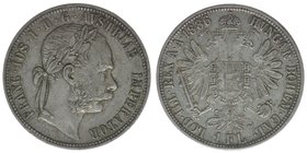 KAISERTUM ÖSTERREICH 
Kaiser Franz Joseph I.
1 Gulden 1886
12,29 Gramm, ss+