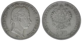 KAISERTUM ÖSTERREICH Kaiser Franz Joseph I.
1/4 Gulden 1863 V Venedig
5.25 Gramm, ss+